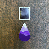 watercolour half pan and ombre droplet swatch of Violet watercolour paint