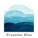 Gradient swatch of Prussian Blue watercolour paint