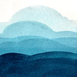 Colour swatch from full to diluted colour, made with Prussian Blue watercolour paint.