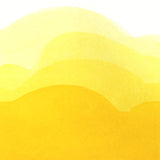 Colour swatch from full to diluted colour, made with Yellow watercolour paint.