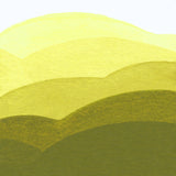 Swatch of sloping gradients of Chartreuse Green watercolour paint.