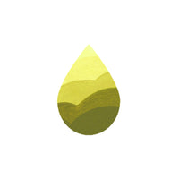 droplet shape with gradients of chartreuse coloured slopes.