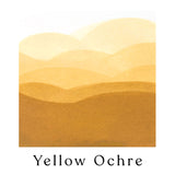 Gradient swatch of Yellow Ochre watercolour paint